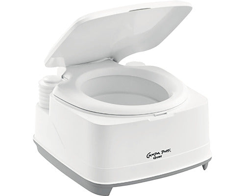 Toaleta ecologica portabila pentru camping THETFORD alba, fara strat protector, fara platforma, cu margine de clatire