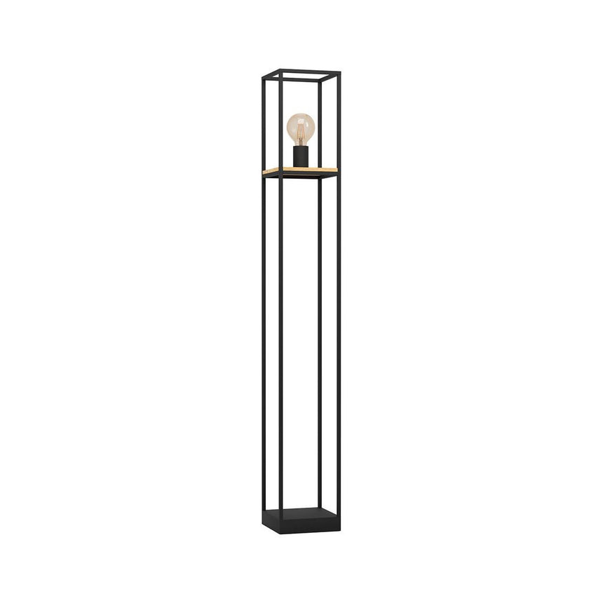 Lampadar, Eglo, Metal / Lemn, E27, 40W, 230V, 18 x 128.5 cm, Negru