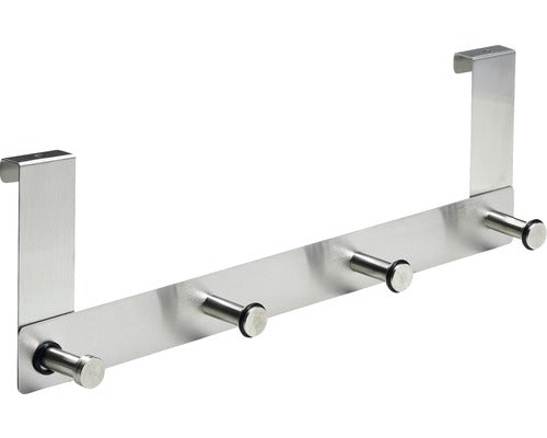 Cuier pentru usa cu 4 carlige Hettich Modern 400x135x60 mm, otel inoxidabil, rotund