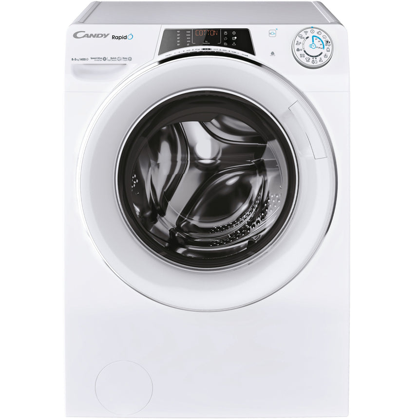 Masina de spalat rufe cu uscator Candy Rapido ROW4856DWMCT/1-S, 8 kg spalare, 5 kg uscare, 1400 RPM, Clasa A, Motor Inverter, Wi-Fi, Bluetooth, Quick & Clean, Steam, Alb