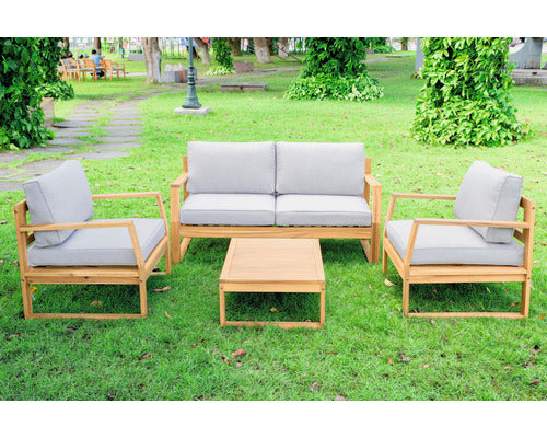 Set Mobilier Gradina Garden Place Lilja Lemn 4 Piese 4 Locuri Lemn/gri
