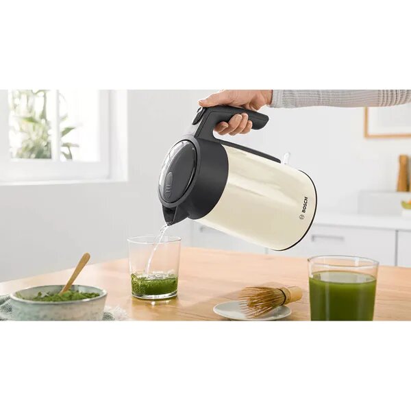 Fierbator apa Bosch TWK7L464, 2400 W, 1,7 L, indicator pentru numarul de cesti, oprire automata, bej