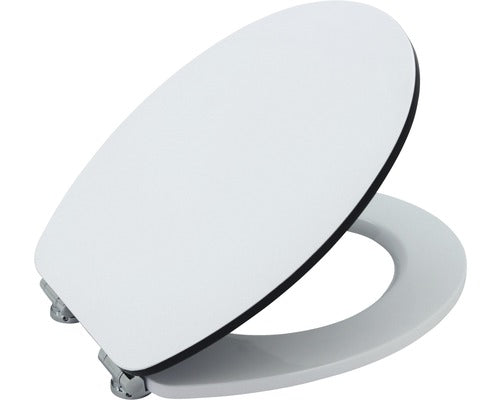 Capac WC form & style Edge, inchidere lenta, usor detasabil, alb/negru 46,2x36,5 cm