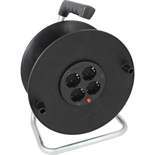 Bobina de cablu goala, Commel, PVC, 230mm monofazata, 250V, 3500W, IP20, Negru