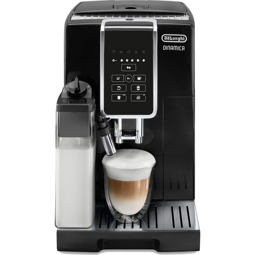 Espressor automat DE'LONGHI Dinamica ECAM 350.50.B, 1450W, 5 tipuri de bauturi, 15 bari, Carafa pentru lapte cu sistem LatteCrema, Negru