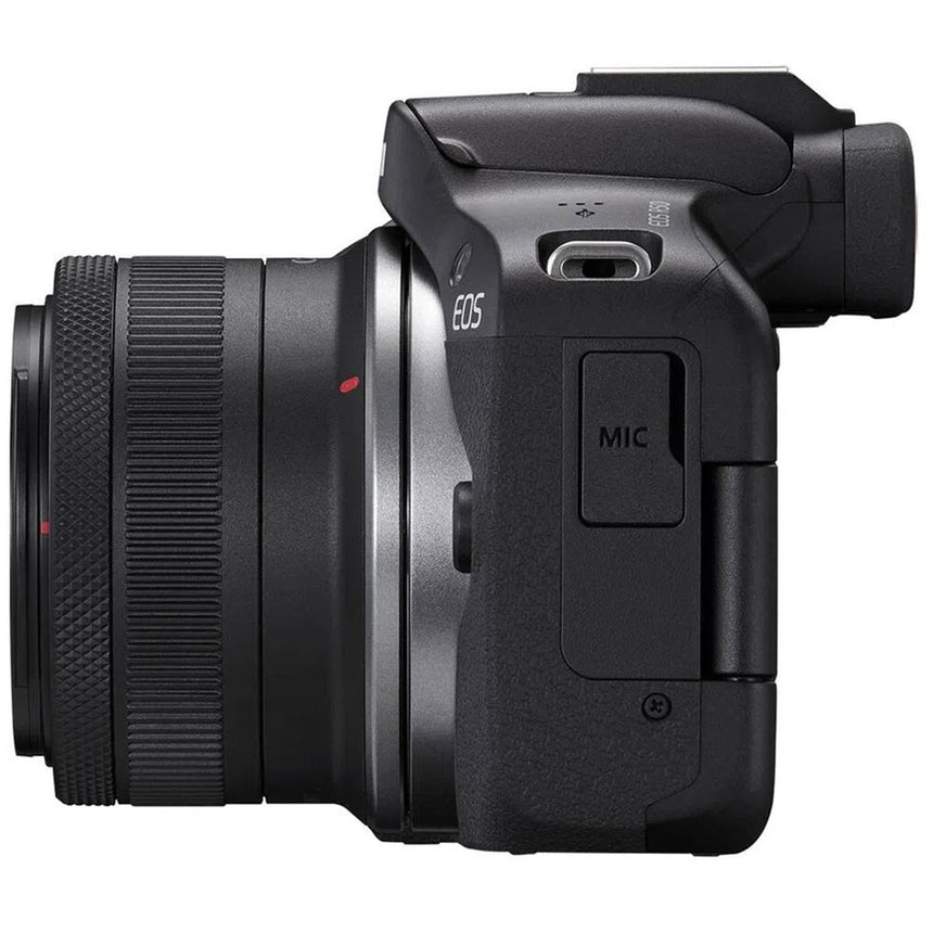 Aparat foto Mirrorless Canon EOS R50, 24.2MP, 4K + Obiectiv 18-45mm + Obiectiv 55-210mm, Negru