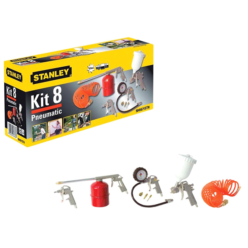 Kit pneumatic cu 8 accesorii pentru compresoare Stanley 9045671STN