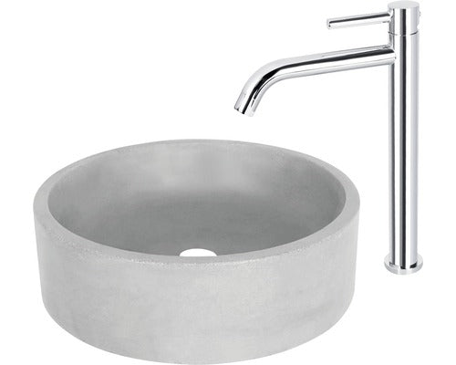 Lavoar Rotund Marba, cu Montaj pe Blat 42 cm, Beton, Gri