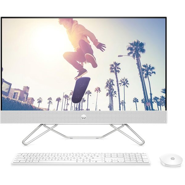 Sistem PC All in One HP 27-cb1064nq, AMD Ryzen 5 5600U pana la 4.2GHz, 27" Full HD, 16GB, SSD 1TB, AMD Radeon Graphics, Free DOS, Alb