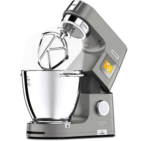 Robot de bucatarie KENWOOD KWL90.004SI Titanium Chef Patissier XL, 1400 W, 6 functii presetate, 2 vase 7 l/ 5 l, 13 trepte viteza, cantar integrat, sistem de incalzire, 4 accesorii, argintiu