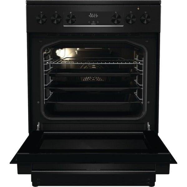 Aragaz GORENJE GEC6C61BMB, 4 arzatoare, Electric, L 60 cm, Negru