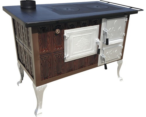 Soba Teracota Cu Plita Si Cuptor Pentru Gatit Pe Lemne, 6, 4 Kw, 77x106x61 Cm, Stanga