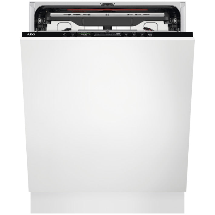Masina de spalat vase incorporabila AEG FSE73727P, 15 seturi, 7 programe, Clasa D, ProClean, AirDry, QuickSelect, Usa slide, Motor inverter, Brat SatelliteClean, Indicator luminos pe podea, Start intarziat, 60 cm