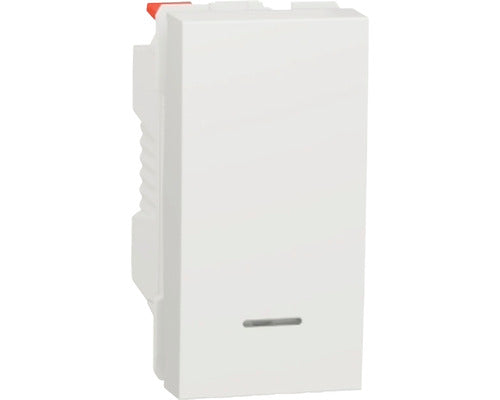 Buton Cu Revenire Schneider Unica, Cu Lumina, Alb