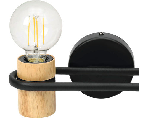 Aplica Chieveley E27 Max. 2x40w, Negru/Lemn Natur