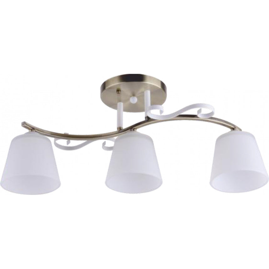 Lustra Anita cu 3 abajururi, 3xE27, Alb/Bronz