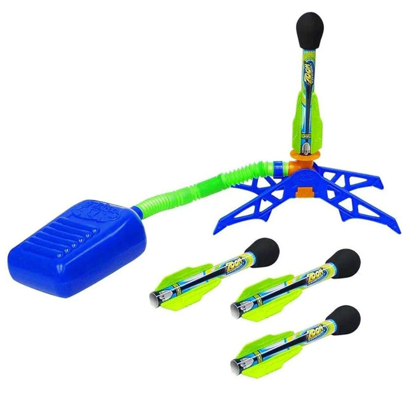 Set lansator cu 3 rachete, Zing, Zoom Rocketz, Verde