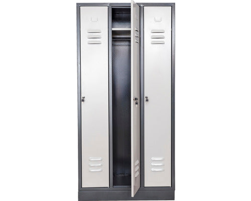 Fiset Metalic 3 Usi Fam Md35 890x450x1800 Mm, Cu Polita Si Bara De Haine