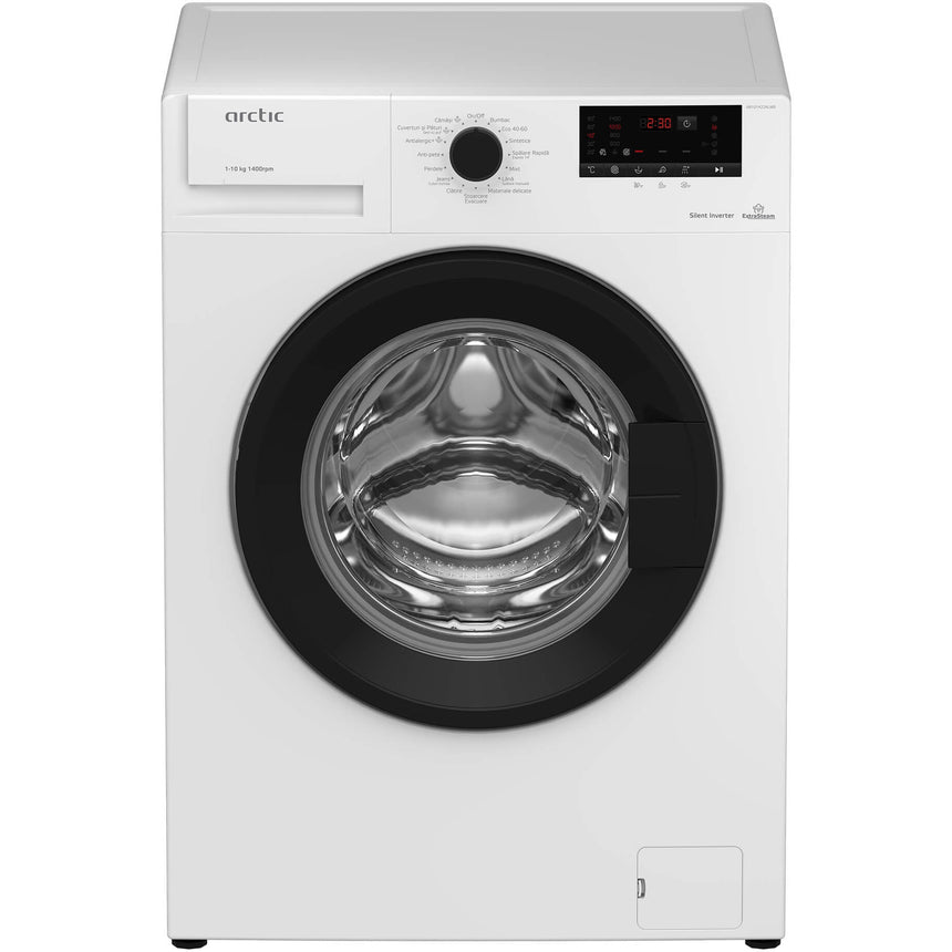 Masina de spalat rufe Arctic AB101422XLWB, 10 Kg, 1400 RPM, Motor Silent Inverter, ExtraSteam, Fast+, Display digital, Add-In, Clasa B Alb