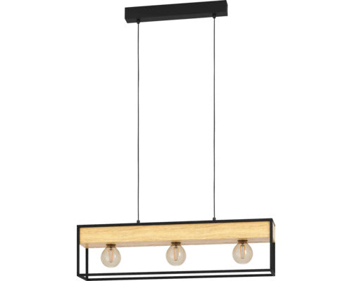 Lustra Libertad 1 E27 3x40w, Lemn/negru