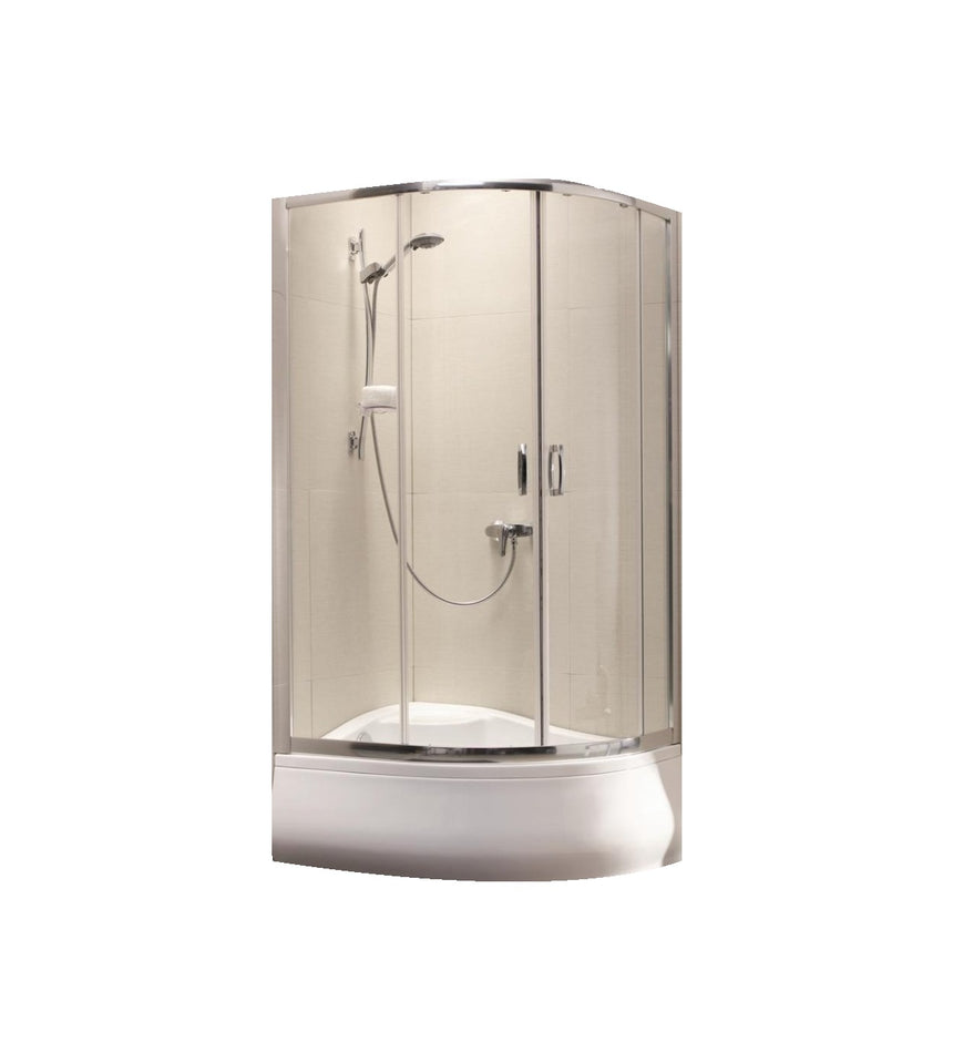 Cabina de dus semirotunda Radaway Premium Plus A 1700, 80x80x170 cm, sticla securizata grafit, profil crom