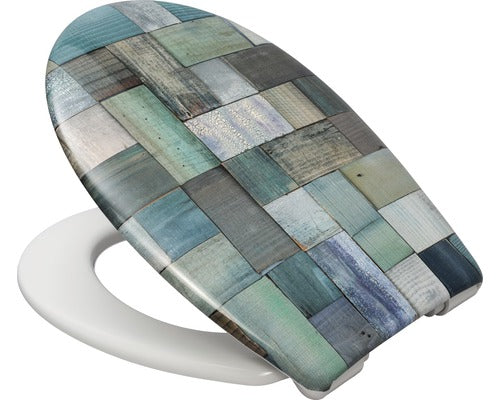 Capac WC form & style, design mozaic, inchidere lenta, usor detasabil, 39,7-47,6x36,2 cm