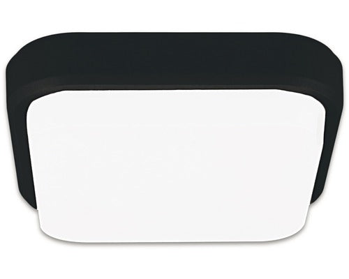 Plafoniera cu LED integrat Mango 18W 1620 lumeni, 21x21 cm, negru, protectie la umiditate IP54
