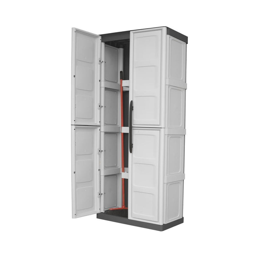 Dulap pentru matura din polipropilena, materiale reciclabile si eco, este echipat cu balamele din otel si cu rafturi reglabile. DIMENSIUNI: 700*390*1650 MM