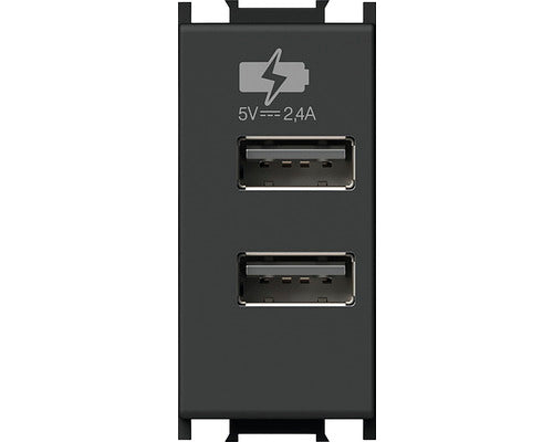 Priza Usb Dubla Tem Max. 2400 Mah, 1 Modul, Negru