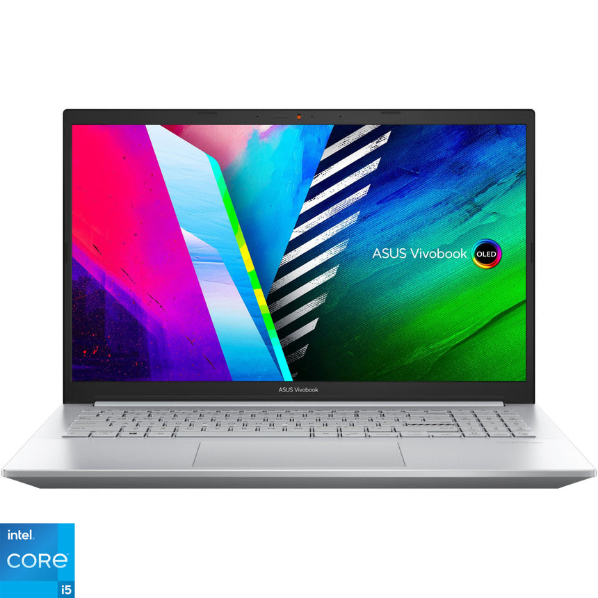 Laptop ASUS Vivobook Pro 15 OLED K3500PA cu procesor Intel® Core™ i5-11300H, 15.6", Full HD, 8GB, 512GB SSD + 32GB Optane, Intel Iris Xᵉ Graphics, No OS, Cool Silver