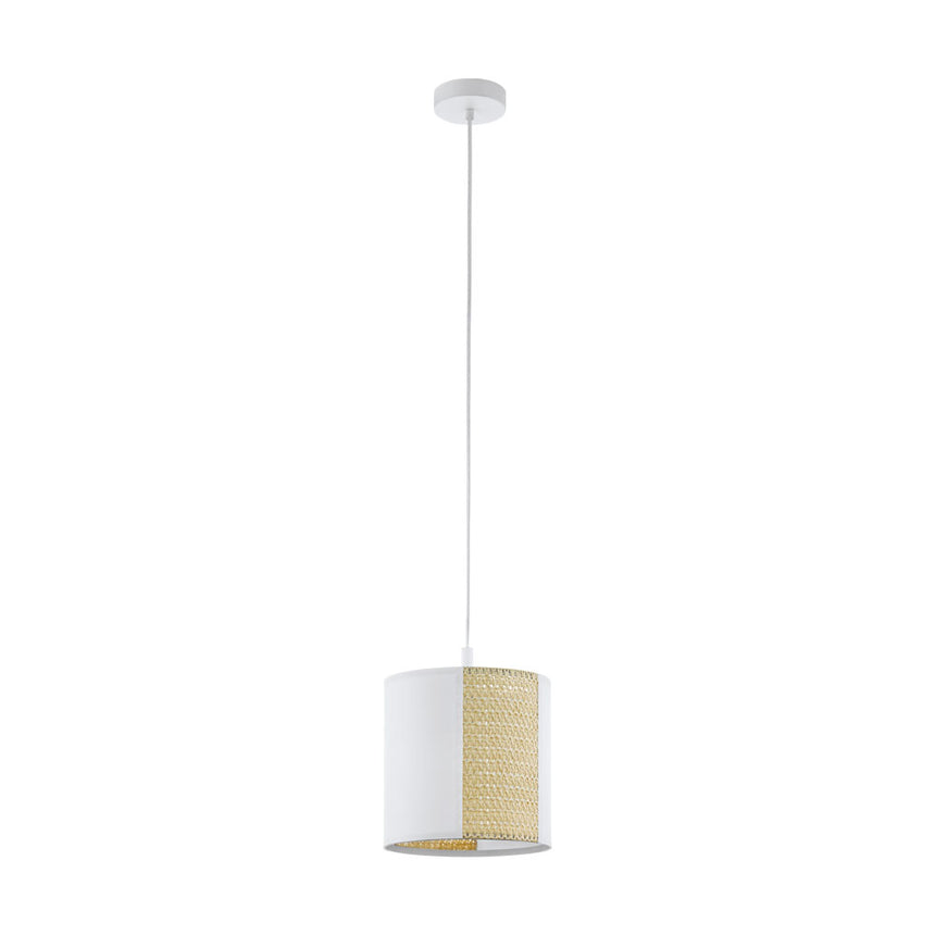 Pendul ARNHEM, EGLO, E27, 1x40W, otel, alb, maro, 110 x 24 cm