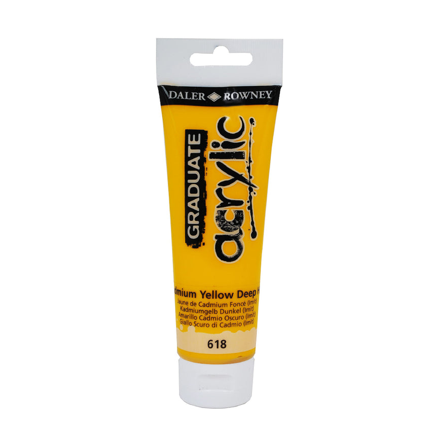 Vopsea acrilica Graduate Daler Rowney - Cadmium Yellow Deep Hue - 120 ml