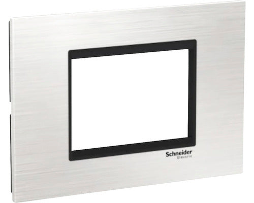 Rama Aparataje Schneider Easy Styl 3 Module, Argintiu/negru