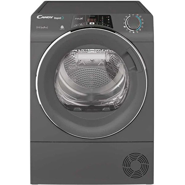 Uscator de rufe Candy RO C10TCER-S, 10 kg, Condensare, Clasa B, WiFi, Easy Case, Dry Senzor, Super Easy Iron, Antisifonare, Antracit