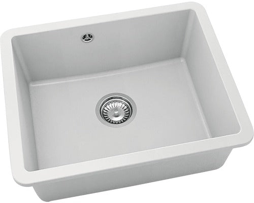 Chiuveta Bucatarie Cu O Cuva Fat Avangard 221 56x46 Cm, Fara Picurator, Montare Sub Blat, Fatgranit Light Grey