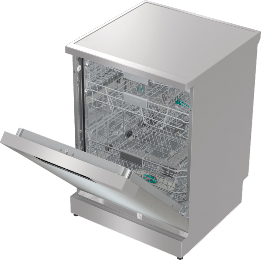 Masina de Spalat Vase GORENJE GS673C60X, 16 seturi, 7 programe, 60 cm, Clasa C, Argintiu