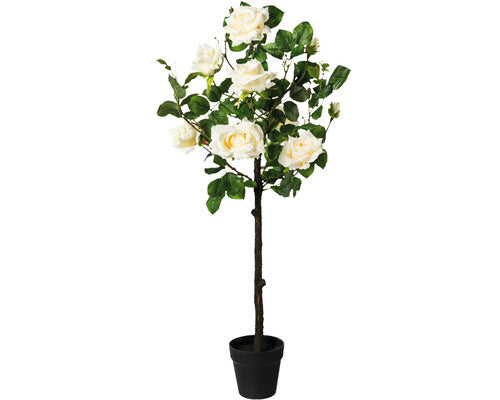 Planta Artificiala Tufa Trandafir In Ghiveci H 95 Cm Crem