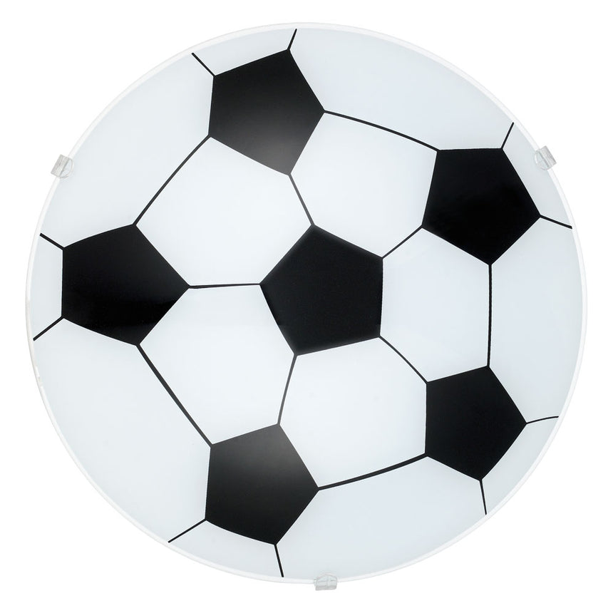 Plafoniera Junior 1, EGLO, E27, 1x60W, otel, alb, sticla satinata, 24.5 cm diametru, IP20