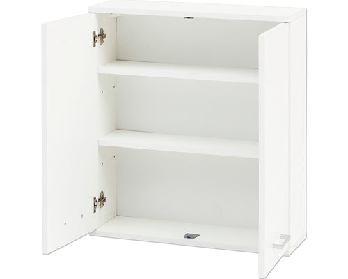 Dulap Baie Suspendat Lorenz O600, 2 Usi, PAL, 70,7x59,8 cm, Alb Perlat