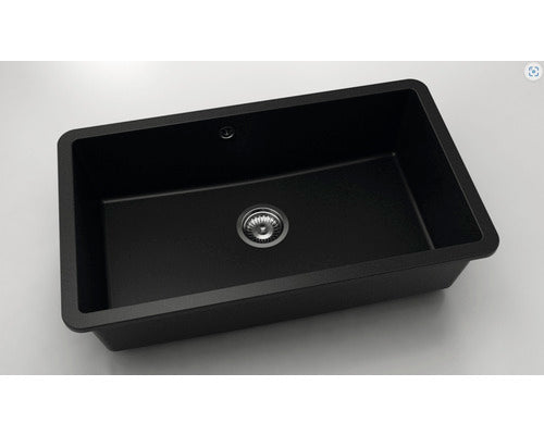 Chiuveta Bucatarie Cu O Cuva Fat Avangard 232 76x46 Cm Fara Picurator, Montare Sub Blat, Fatgranit Black Metallic