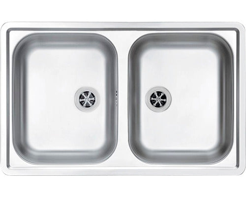 Chiuveta Bucatarie Cu 2 Cuve Alveus Line 90 Leinen, 79x50 Cm, Fara Picurator, Inox