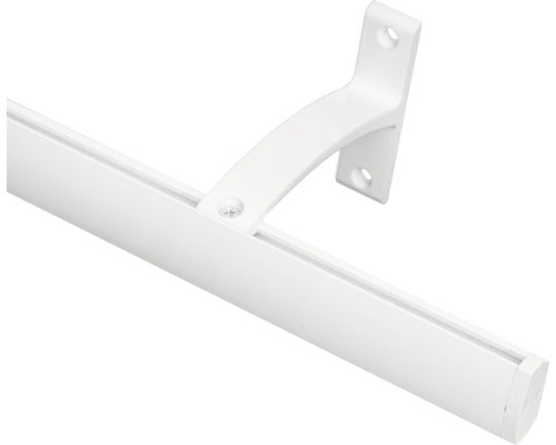 Galerie Simpla Aluminiu Melor, Prindere De Perete, Capat Aluminiu, Alb 110 Cm
