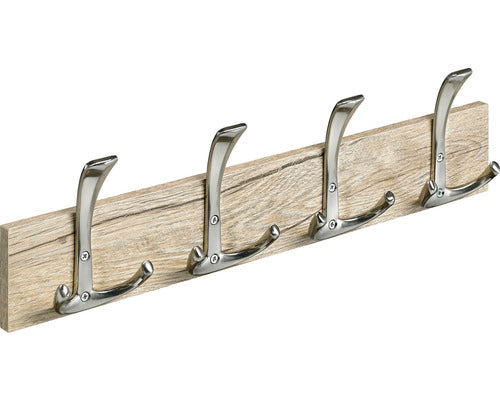 Cuier De Perete Cu 4x3 Carlige Hettich Country 500x135x53 Mm, Lemn Stejar Lacuit