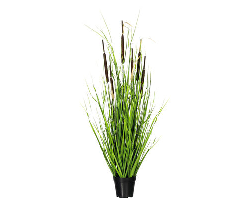Planta Artificiala Tufa Iarba Cu Stuf In Ghiveci H 120 Cm Verde