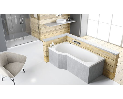Cada de Baie Asimetrica pe Colt, Radaway Kariteia 160x80x43 cm, Colt, Stanga, Acril, Alb, WA1-40-160x080L
