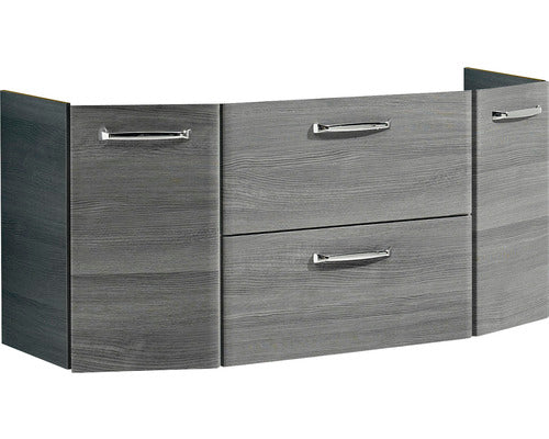 Baza Lavoar Baie, Pelipal Alika, 2 Usi, 1 sertar, PAL, 111 cm, Grafit
