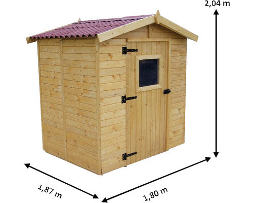 Casuta De Gradina Habrita Cu Podea Lemn Masiv Rasinoase 180x187 Cm Natur