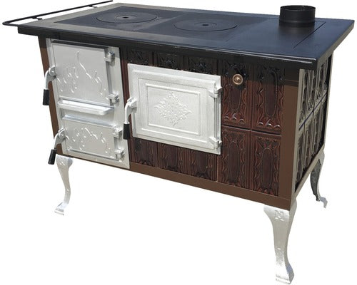 Soba Teracota Cu Plita Si Cuptor Pentru Gatit Pe Lemne, 6, 4 Kw, 77x106x61 Cm, Dreapta