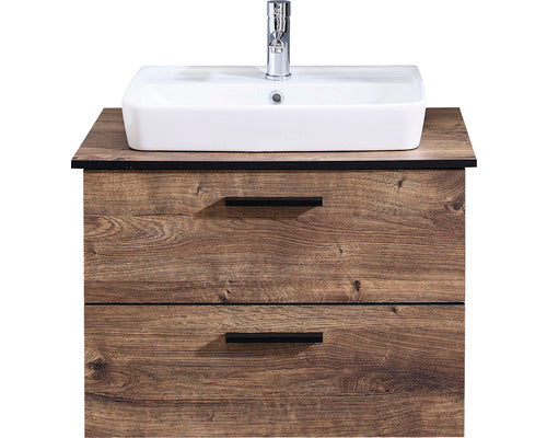 Blat pentru Lavoar Baie, Pelipal 374 Stejar Ribbeck, 73x44,5 cm, Maro