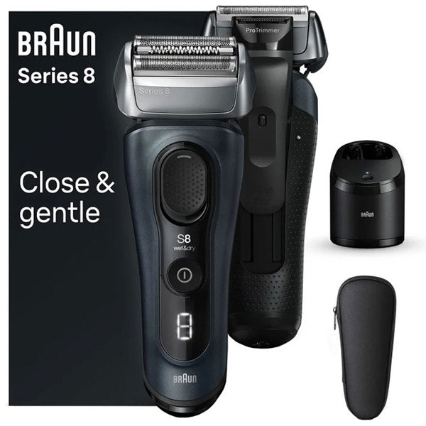 Aparat de Ras BRAUN Series 8 8563CC, Wet & Dry, Autonomie 60 Min, 4 Elemente de Taiere, Gri
